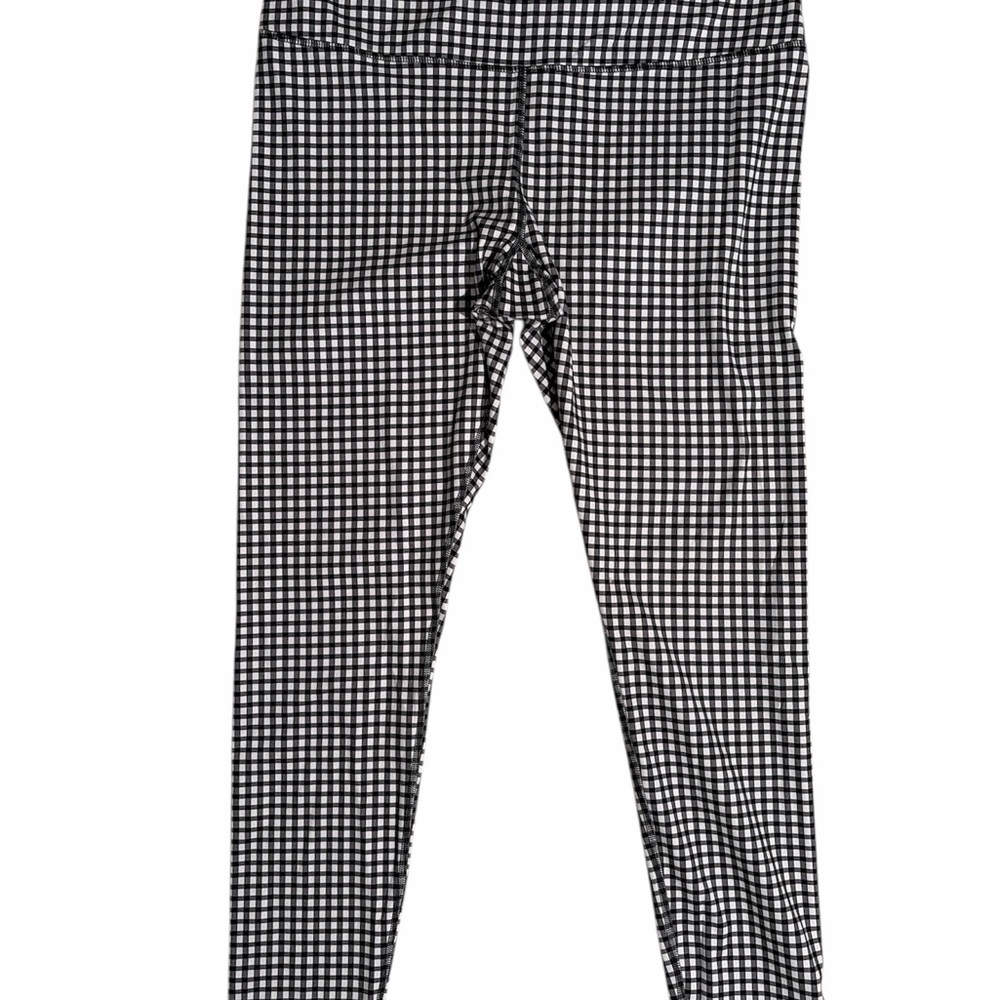 Glyder Womens Black and White Checkered athletic Leggings